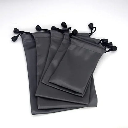 Waterproof Dustproof Oxford Drawstring Bag, Black Polyester Pouch Organizer for Headset, Data Cable & Sporting Goods