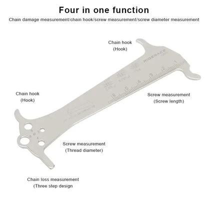 Stainless Steel Bicycle Chain Wear Indicator Ruler Tool Chain Gauge Measurement Checker For Mountai 2