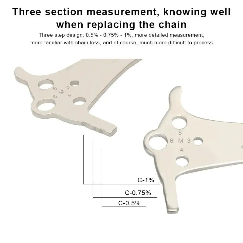 Stainless Steel Bicycle Chain Wear Indicator Ruler Tool Chain Gauge Measurement Checker For Mountai 3
