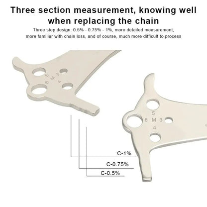 Stainless Steel Bicycle Chain Wear Indicator Ruler Tool Chain Gauge Measurement Checker For Mountai 3