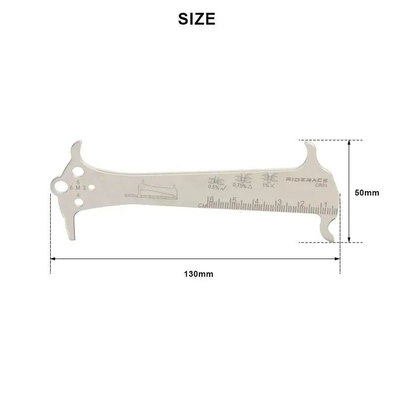 Stainless Steel Bicycle Chain Wear Indicator Ruler Tool Chain Gauge Measurement Checker For Mountai 4