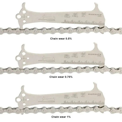 Stainless Steel Bicycle Chain Wear Indicator Ruler Tool Chain Gauge Measurement Checker For Mountai 5