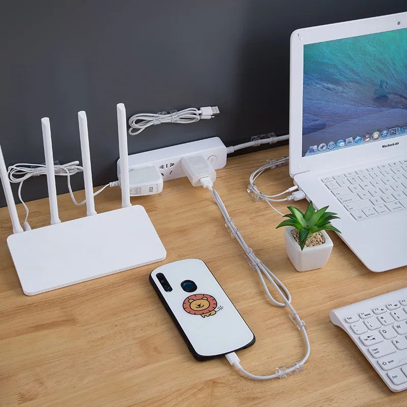Cable Organizer Clips ABS Cable Management Desktop Wire Manager Cord Holder For USB Charging  Data  4