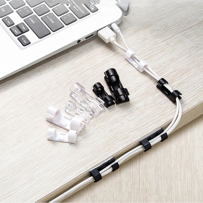 Cable Organizer Clips ABS Cable Management Desktop Wire Manager Cord Holder For USB Charging  Data  5