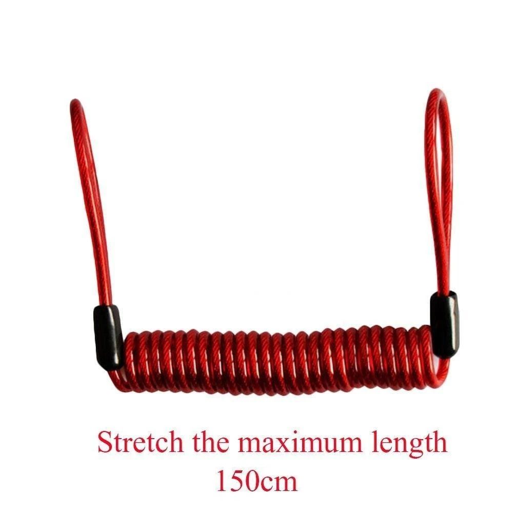 Motorcycle Disc Lock Reminder Cable AntiTheft Bike Spring Rope Alarm Security Cord For Bicycle Scoo 1