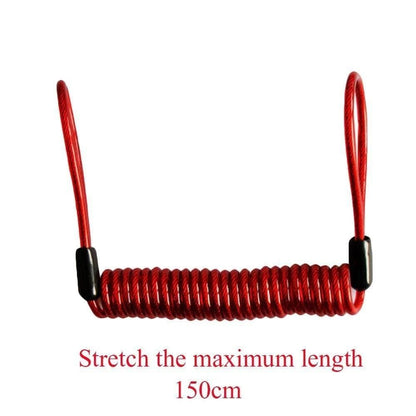 Motorcycle Disc Lock Reminder Cable AntiTheft Bike Spring Rope Alarm Security Cord For Bicycle Scoo 1