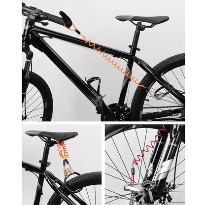 Motorcycle Disc Lock Reminder Cable AntiTheft Bike Spring Rope Alarm Security Cord For Bicycle Scoo 4