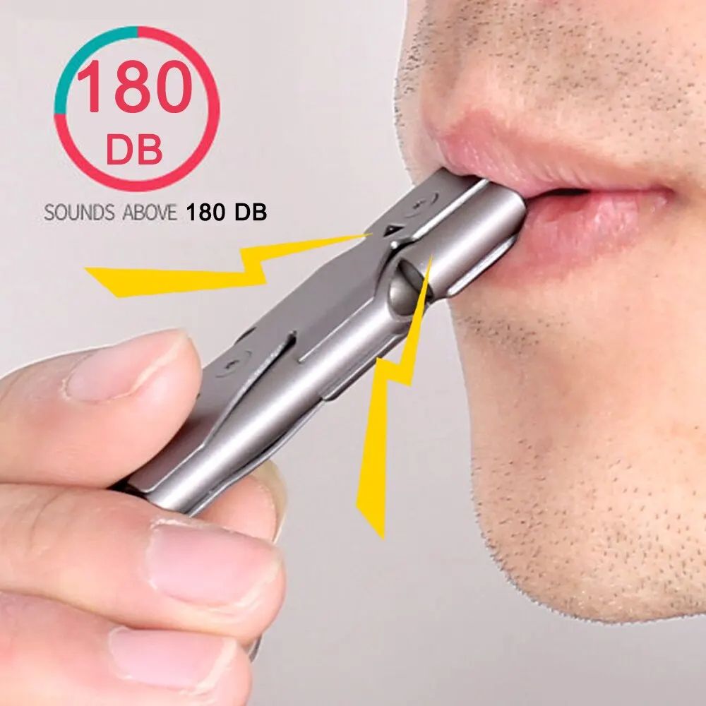 Double Pipe Whistle Pendant Keychain High Decibel Outdoor Survival Emergency Camping Tool Stainless