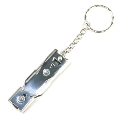 Double Pipe Whistle Pendant Keychain High Decibel Outdoor Survival Emergency Camping Tool Stainless