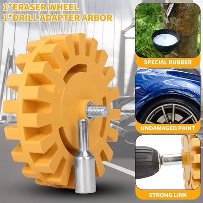 Car Adhesive Remover Rubber Wheel For Decal And Vinyl Removal With Drill Adapter 7
