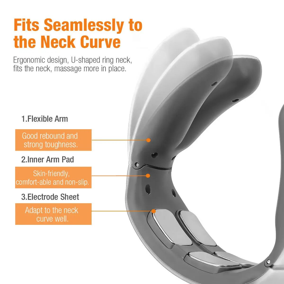 Electric Neck  Shoulder Massager 4Head Kneading With TENS Magnetic Pulse Heating For Cervical Pain  2