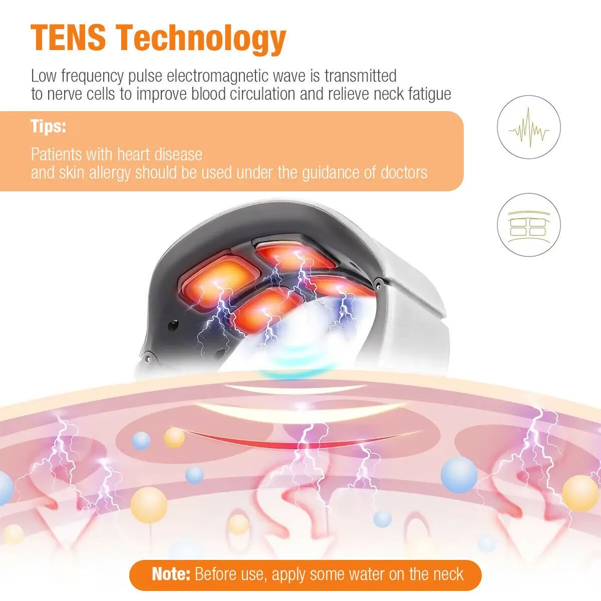 Electric Neck  Shoulder Massager 4Head Kneading With TENS Magnetic Pulse Heating For Cervical Pain  3