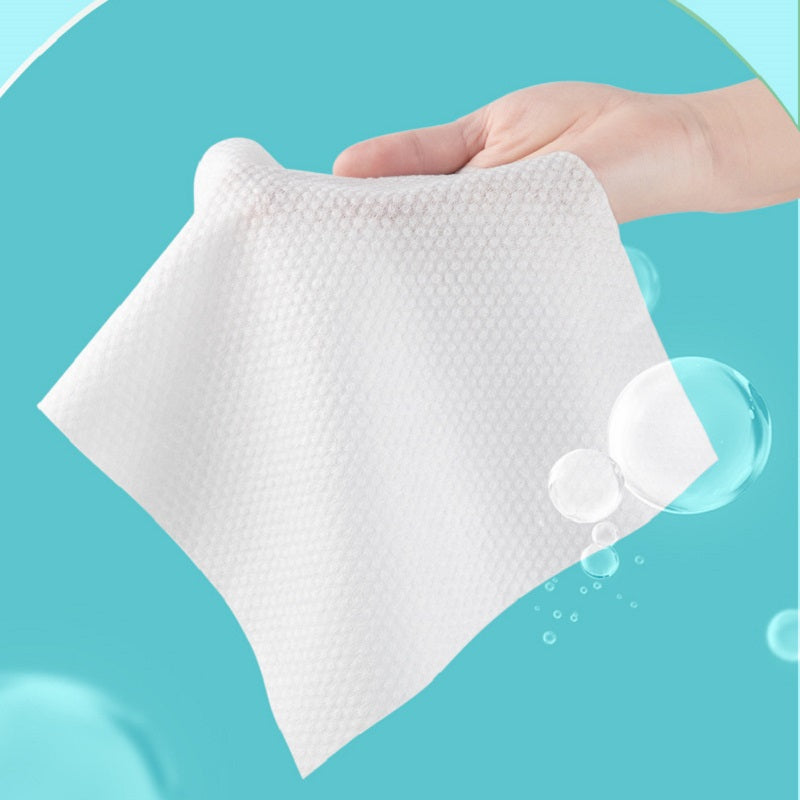 Disposable Dry Cleanser Towelettes, 100% Cotton Makeup Wipes for Gentle Skin Cleansing