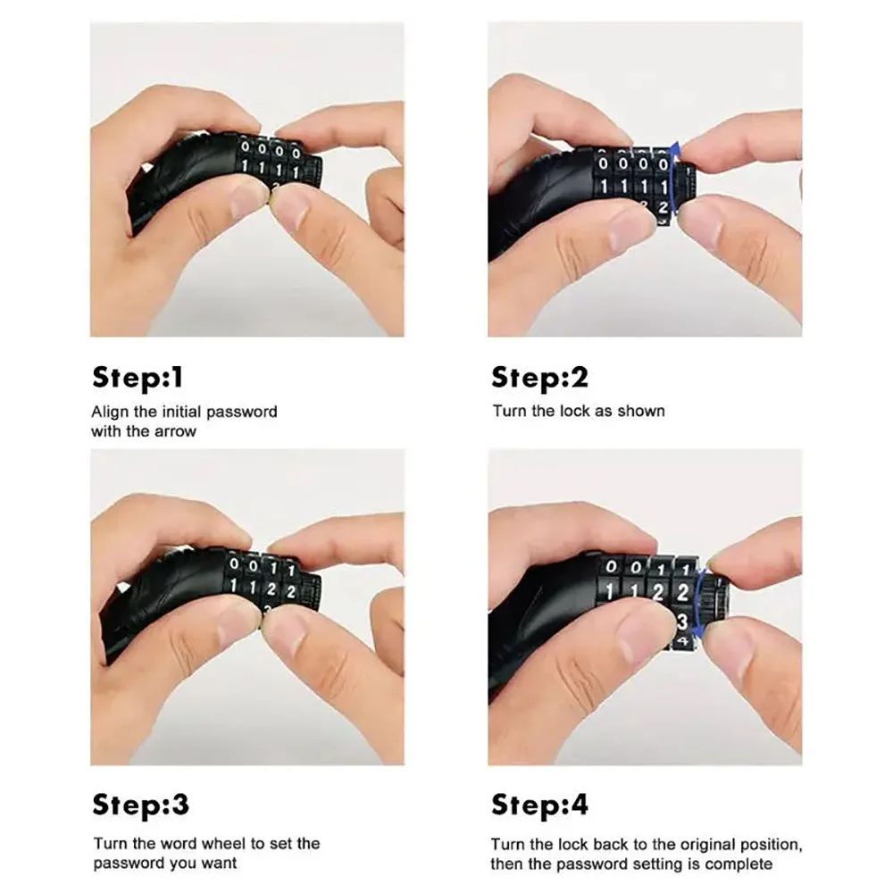 Stainless Steel Digital Code Bicycle Lock AntiTheft Cable Lock With Digit Combination Padlock For S