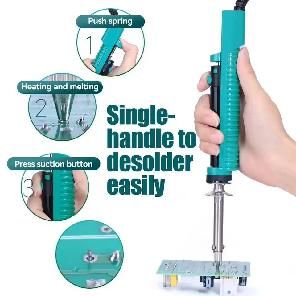 Electric Vacuum Desoldering Iron Tool Set For Soldering Repair With Suction Pump 1