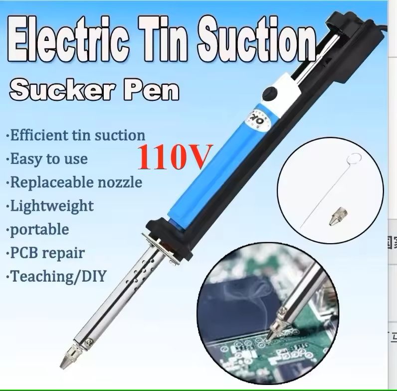 Electric Vacuum Desoldering Iron Tool Set For Soldering Repair With Suction Pump 8