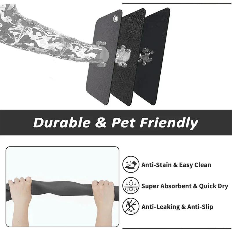 NonSlip Dog Cat Placemat Messy Drinkers Mat For Food  Water Bowls Fast Drying 5