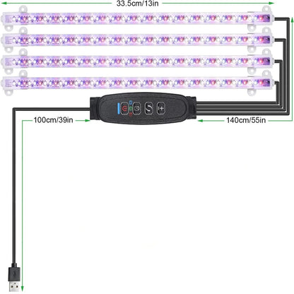 Indoor LED Grow Light USB DC5V Timer Phyto Lamp Full Spectrum Dimmable LED Light For Plants  Hydrop 4