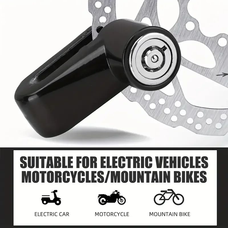Motorcycle Disc Brake Lock Anti Theft Security Durable Keyed Bike  E Bike Lock No Battery Or Electr 1