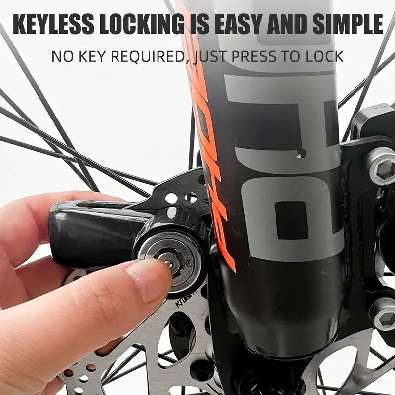Motorcycle Disc Brake Lock Anti Theft Security Durable Keyed Bike  E Bike Lock No Battery Or Electr 2