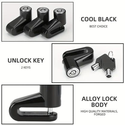 Motorcycle Disc Brake Lock Anti Theft Security Durable Keyed Bike  E Bike Lock No Battery Or Electr 3