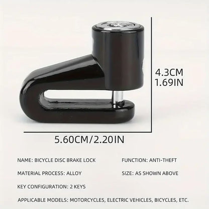 Motorcycle Disc Brake Lock Anti Theft Security Durable Keyed Bike  E Bike Lock No Battery Or Electr 4