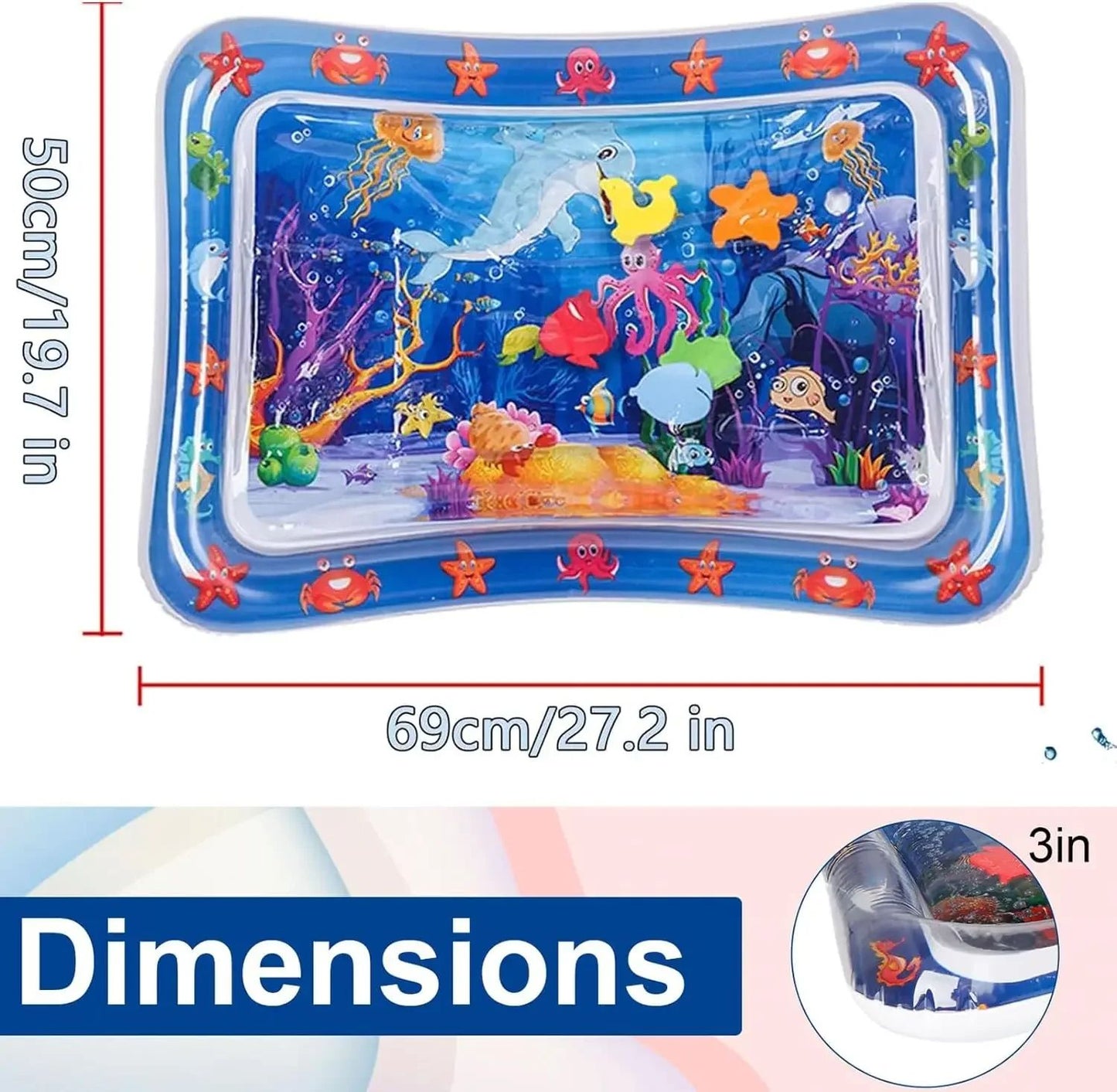 Water Sensory Play Mat Thickened Inflatable Water Mat For Cat And Dog Pet Playmat With Fish Sea Oce 5