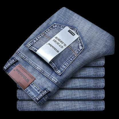 Withinlee New Business Men's Jeans – Casual Straight Stretch Denim Trousers in Classic Blue Black for Work & Fashion