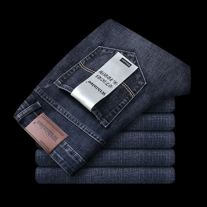Withinlee New Business Mens Jeans  Casual Straight Stretch Denim Trousers In Classic Blue Black For 1