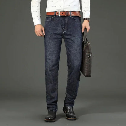 Withinlee New Business Mens Jeans  Casual Straight Stretch Denim Trousers In Classic Blue Black For 2