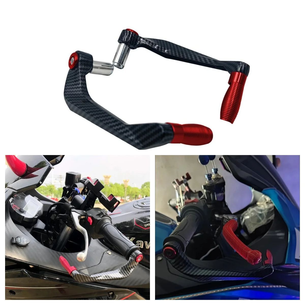 Motorcycle CNC Aluminum Handlebar Brake & Clutch Lever Handguard Shield, Gear Modification Accessories for Safety
