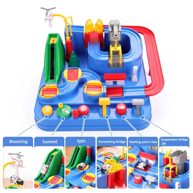 Children Racing Rail Car Model  BrainTraining Interactive Train Toy With Space Rocket And Animal Tr 2