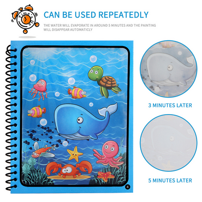 Reusable Magic Water Drawing Book Montessori Sensory Toy For Toddlers Educational Coloring Activity 3