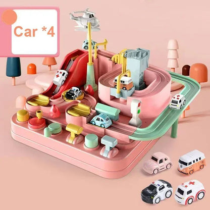 Children Racing Rail Car Model  BrainTraining Interactive Train Toy With Space Rocket And Animal Tr 6