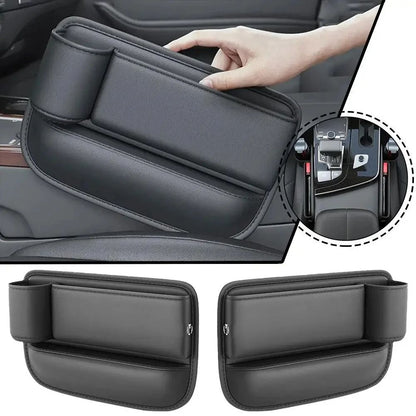 Multifunction Car Seat Gap Filler, Leak proof Storage Bag & Cup Holder in PU Leather Seat Slot Organizer Box