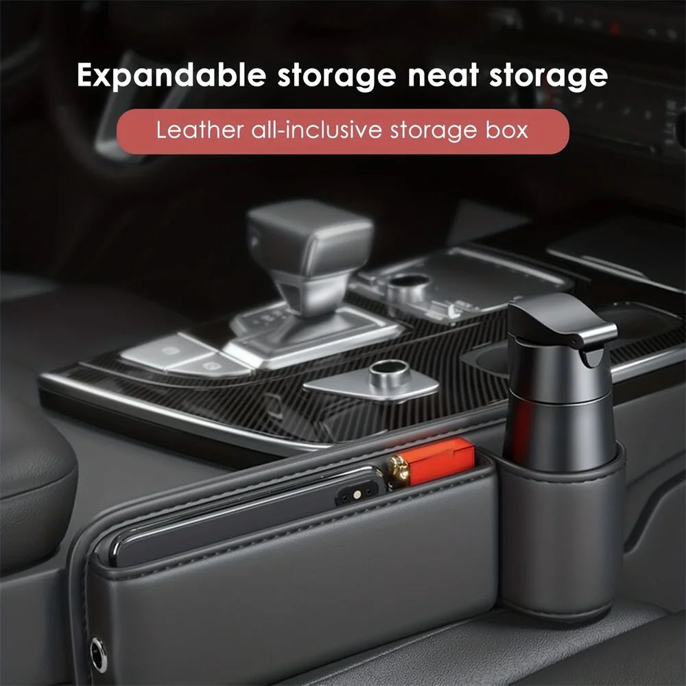 Multifunction Car Seat Gap Filler Leak Proof Storage Bag  Cup Holder In PU Leather Seat Slot Organi 2