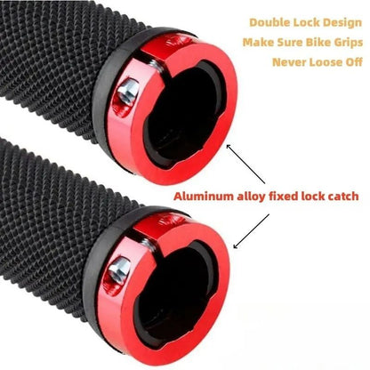 NonSlip Bicycle Rubber Grips With Double Aluminum Lock LockOn Rubber Handlebar Grips For MTB BMX  R 5