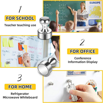 Metal Magnetic Pins  Strong Portable Magnetic Thumbtacks For Whiteboard Fridge Notes  Office Use 4