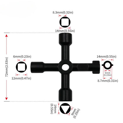 Multifunction Electrician Plumber Utility Cross Switch Wrench Universal Square  Triangle Key For Ga 5