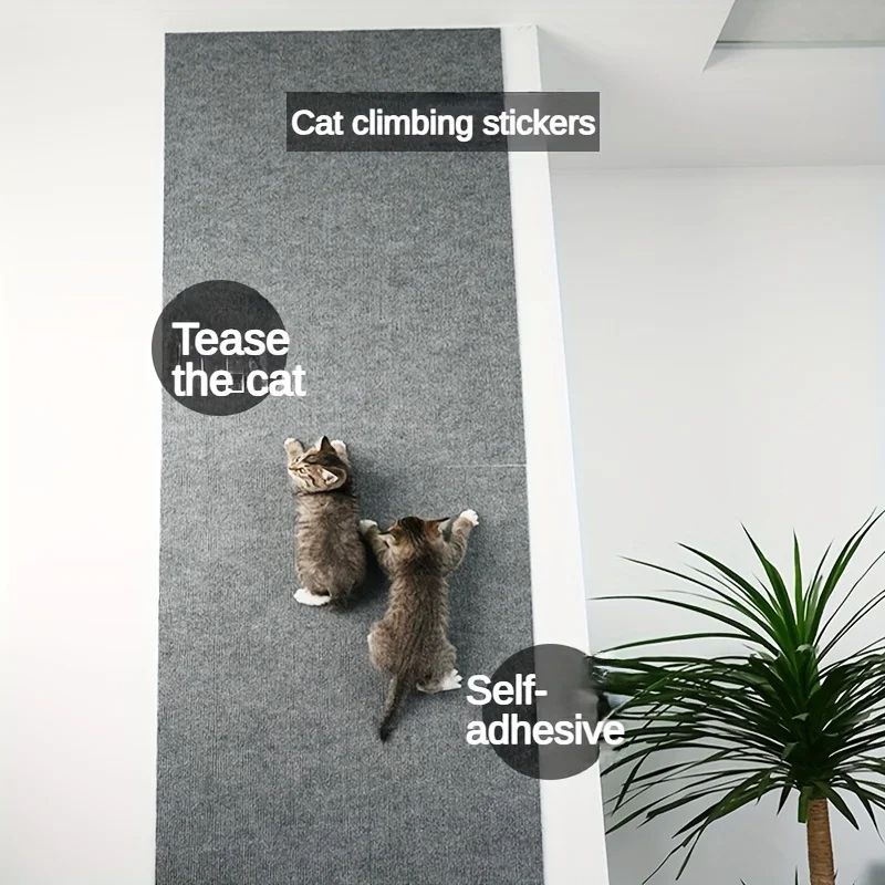 Wall Mounted Cat Scratching Pad Durable, Cuttable, Non-Slip Self-Adhesive Cat Scratching Board & Indoor Furniture