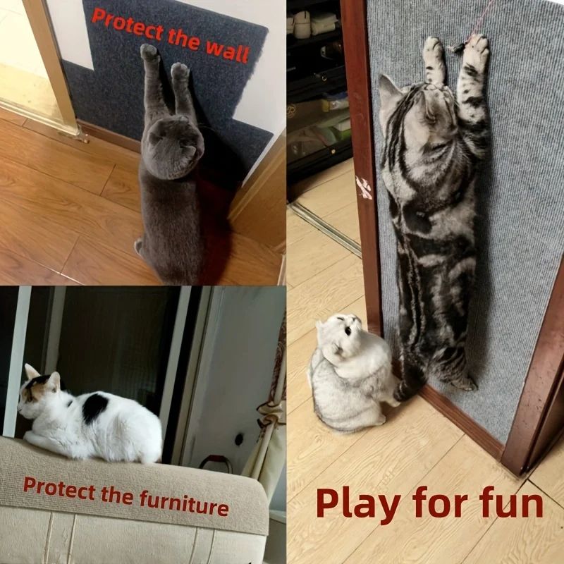Wall Mounted Cat Scratching Pad Durable Cuttable NonSlip SelfAdhesive Cat Scratching Board  Indoor  1