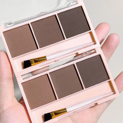 3Color Brow Powder Set With Brush  LongLasting Waterproof  NaturalLooking Eyebrow Makeup Kit For De 3
