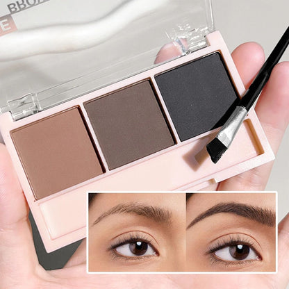 3Color Brow Powder Set With Brush  LongLasting Waterproof  NaturalLooking Eyebrow Makeup Kit For De 4
