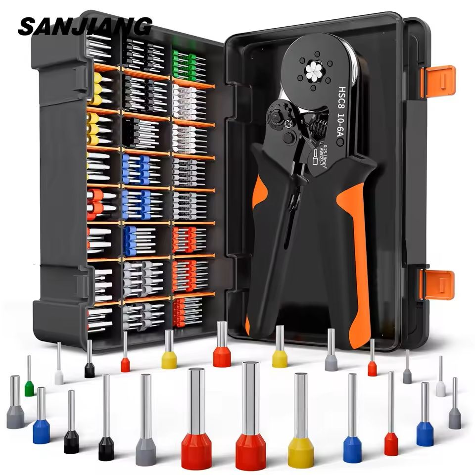 Hexagonal Self-Adjusting Wire Crimping Tool Kit for 23–7 AWG