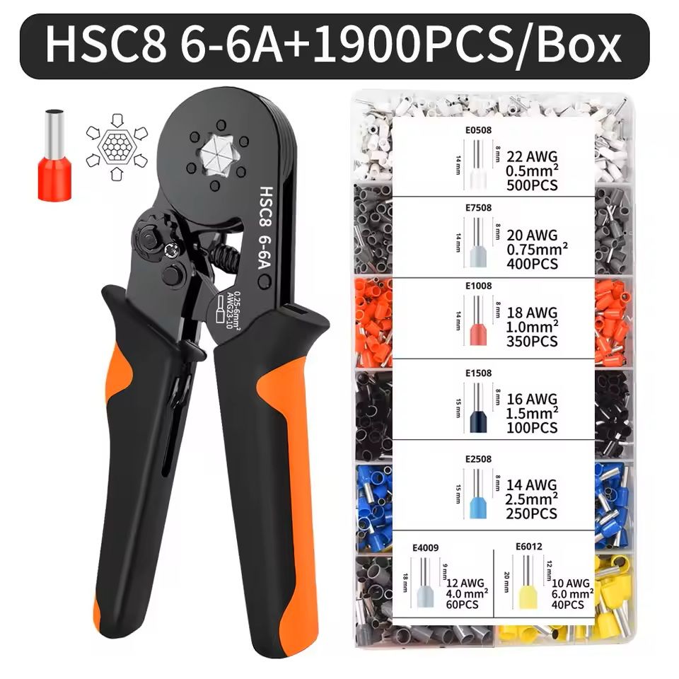 Hexagonal SelfAdjusting Wire Crimping Tool Kit For 237 AWG 16