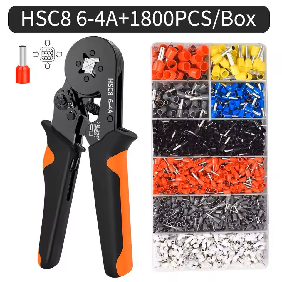 Hexagonal SelfAdjusting Wire Crimping Tool Kit For 237 AWG 10