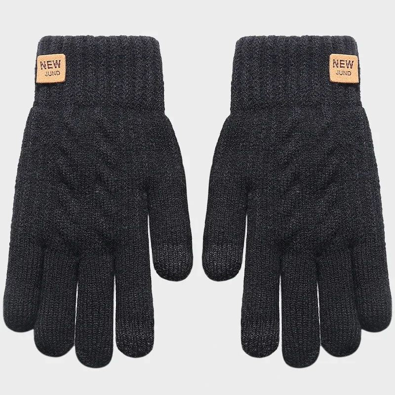 Men  Women Knitted Thick Thermal Full Finger Gloves Winter Warm Wool Driving Gloves Touchscreen Mit 1
