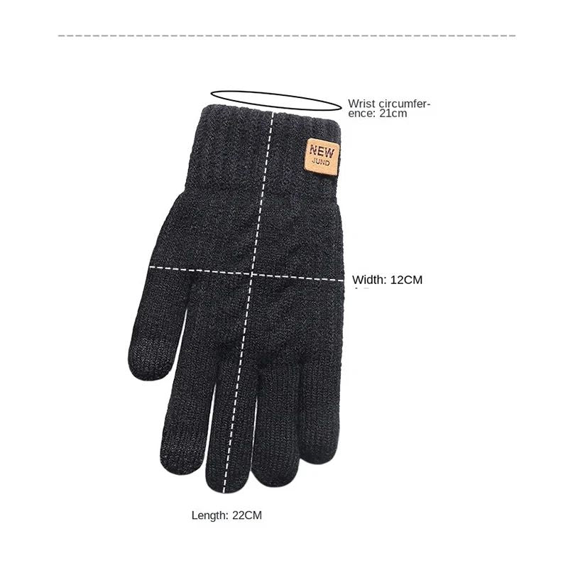 Men  Women Knitted Thick Thermal Full Finger Gloves Winter Warm Wool Driving Gloves Touchscreen Mit 4