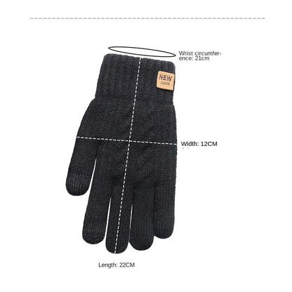 Men  Women Knitted Thick Thermal Full Finger Gloves Winter Warm Wool Driving Gloves Touchscreen Mit 4