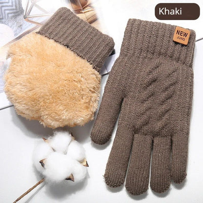 Men  Women Knitted Thick Thermal Full Finger Gloves Winter Warm Wool Driving Gloves Touchscreen Mit 6